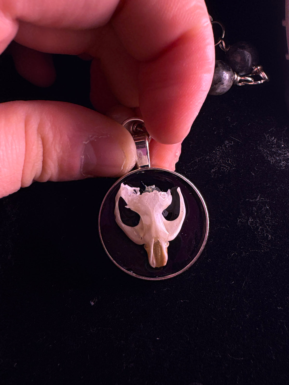Mouse skull rosary