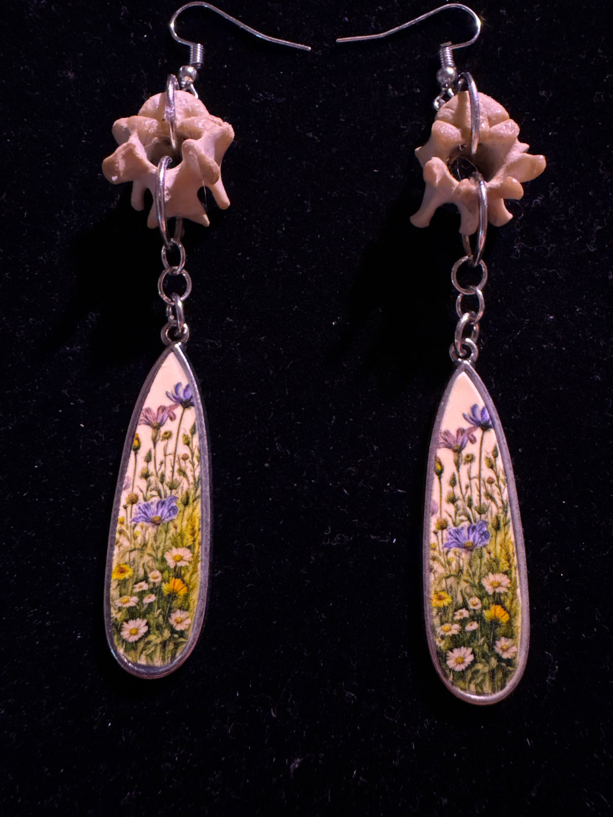 Wild flower vertebrae earrings