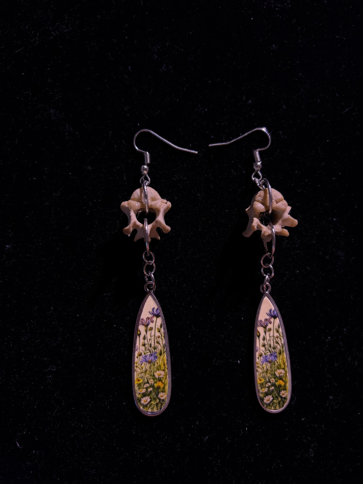 Wild flower vertebrae earrings