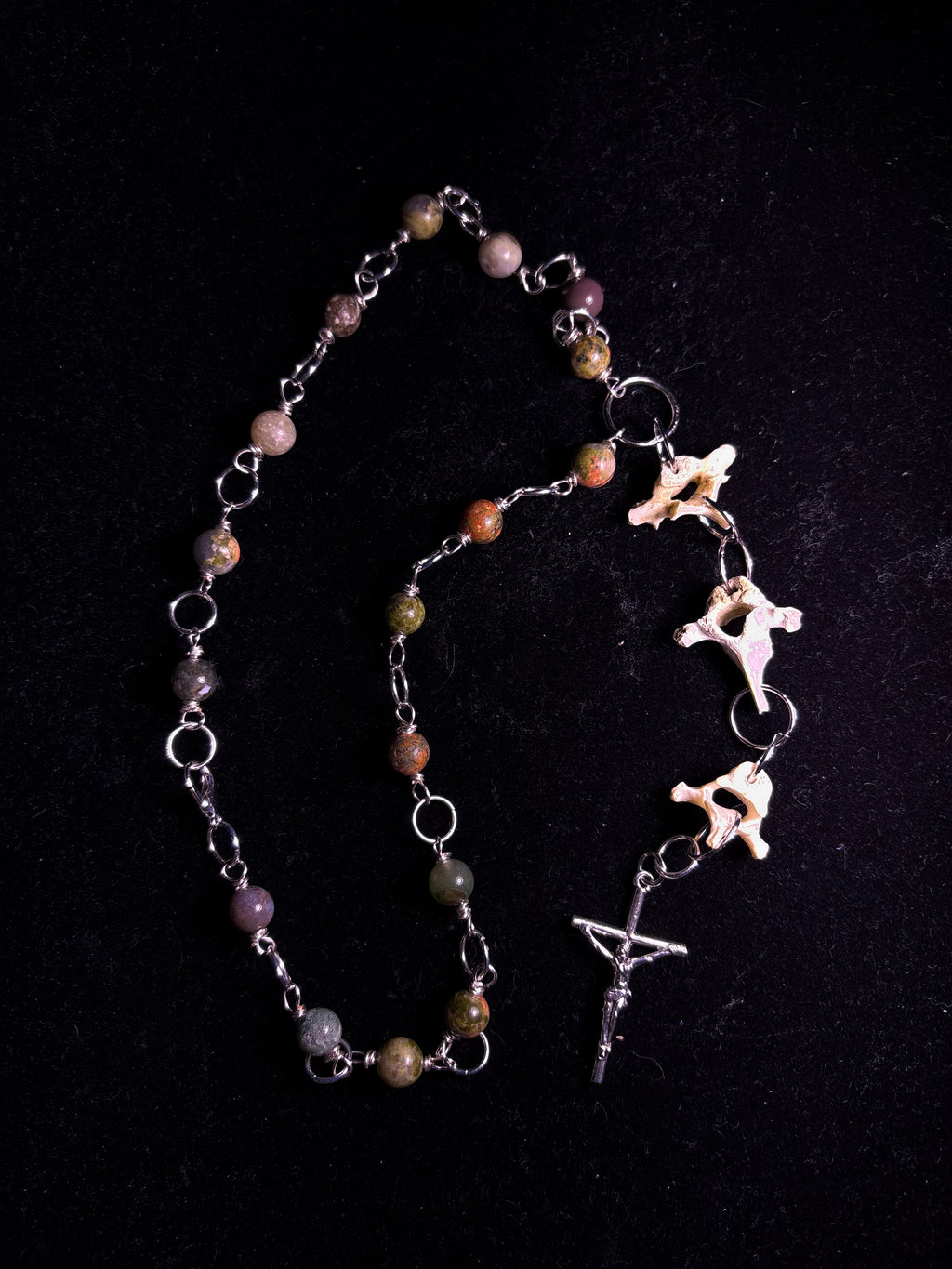 Raccoon vertebrae rosary