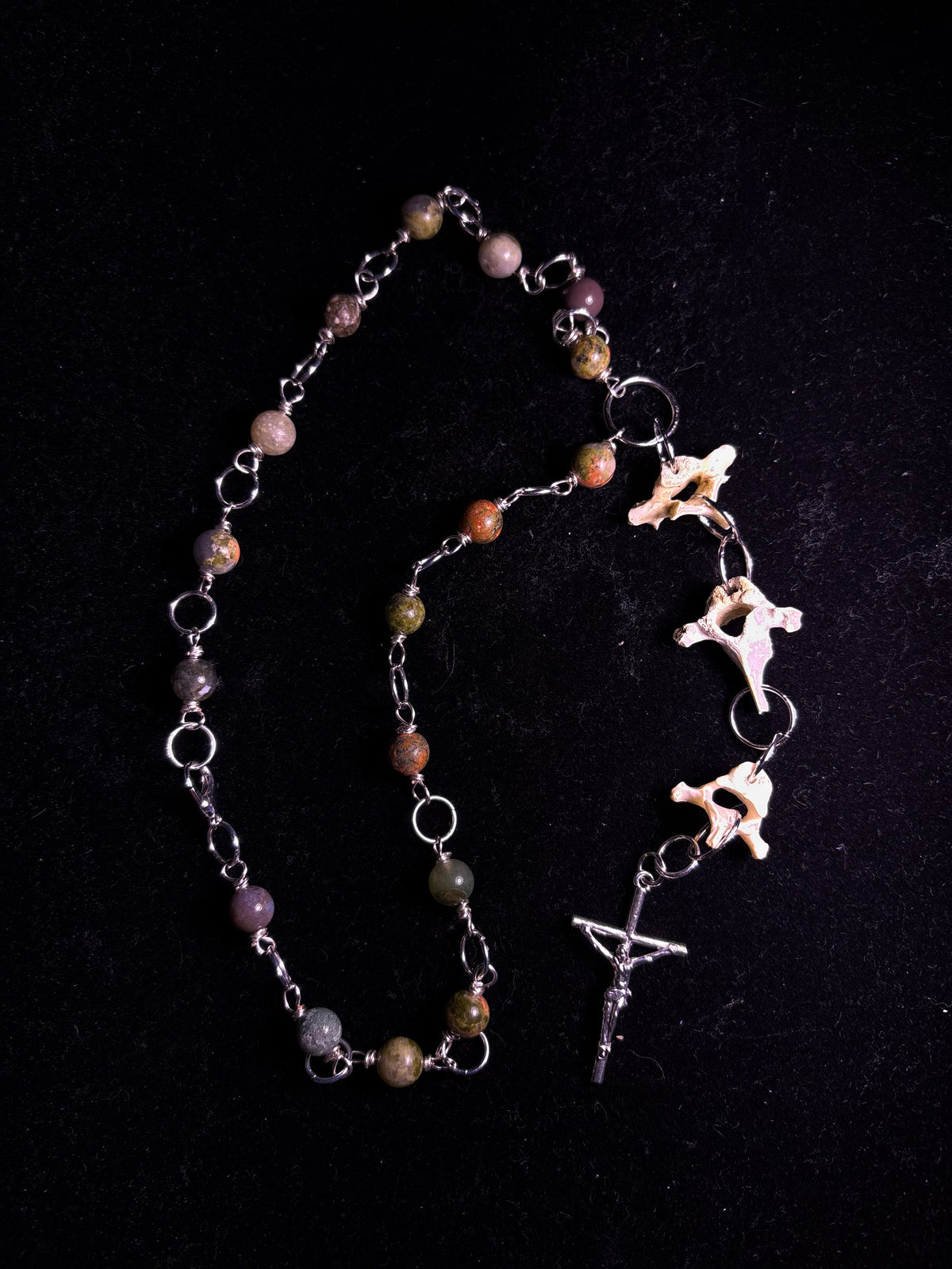 Raccoon vertebrae rosary
