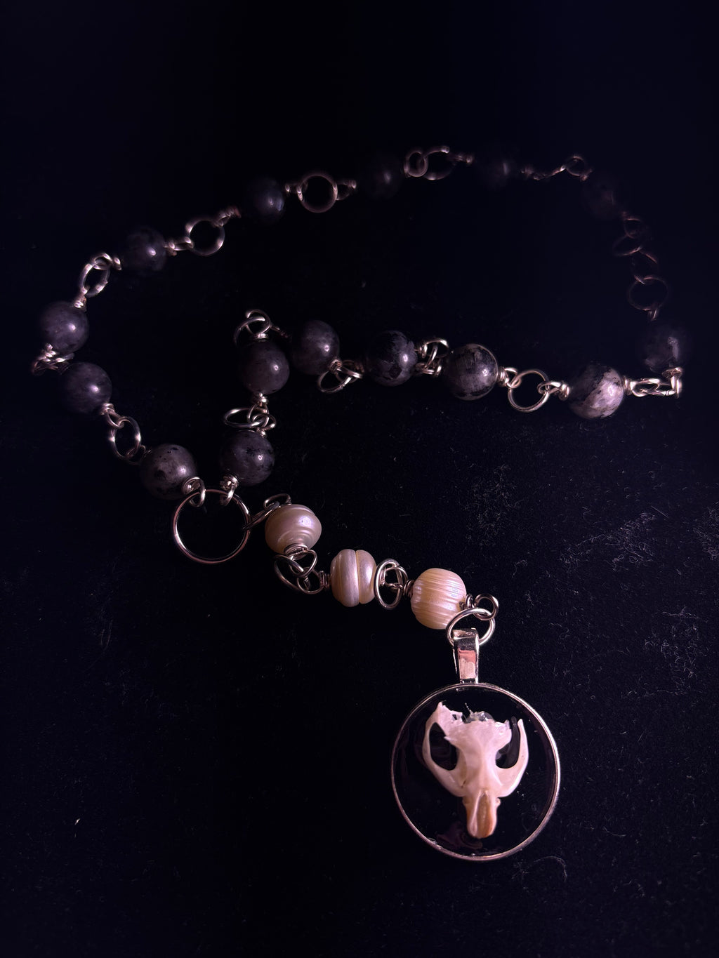 Mouse skull rosary