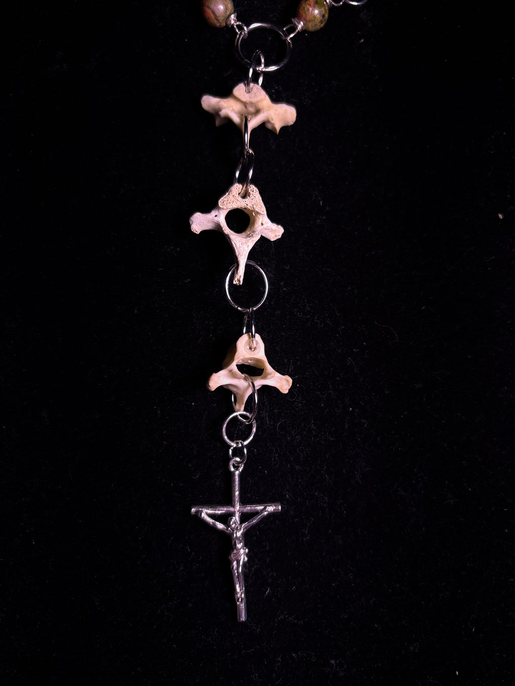 Raccoon vertebrae rosary