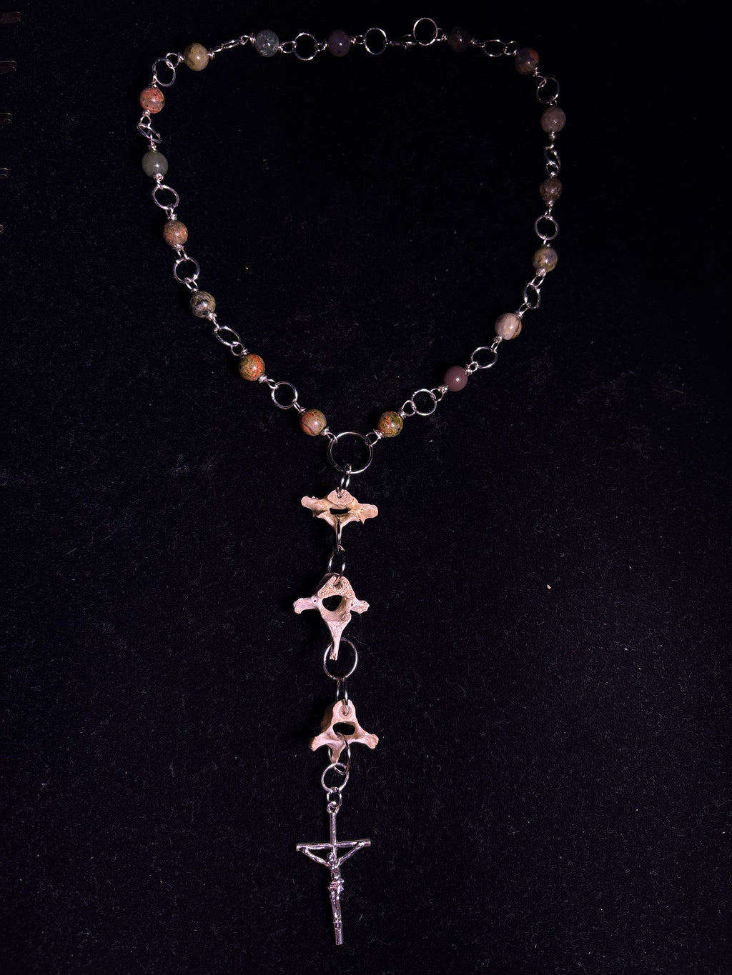 Raccoon vertebrae rosary