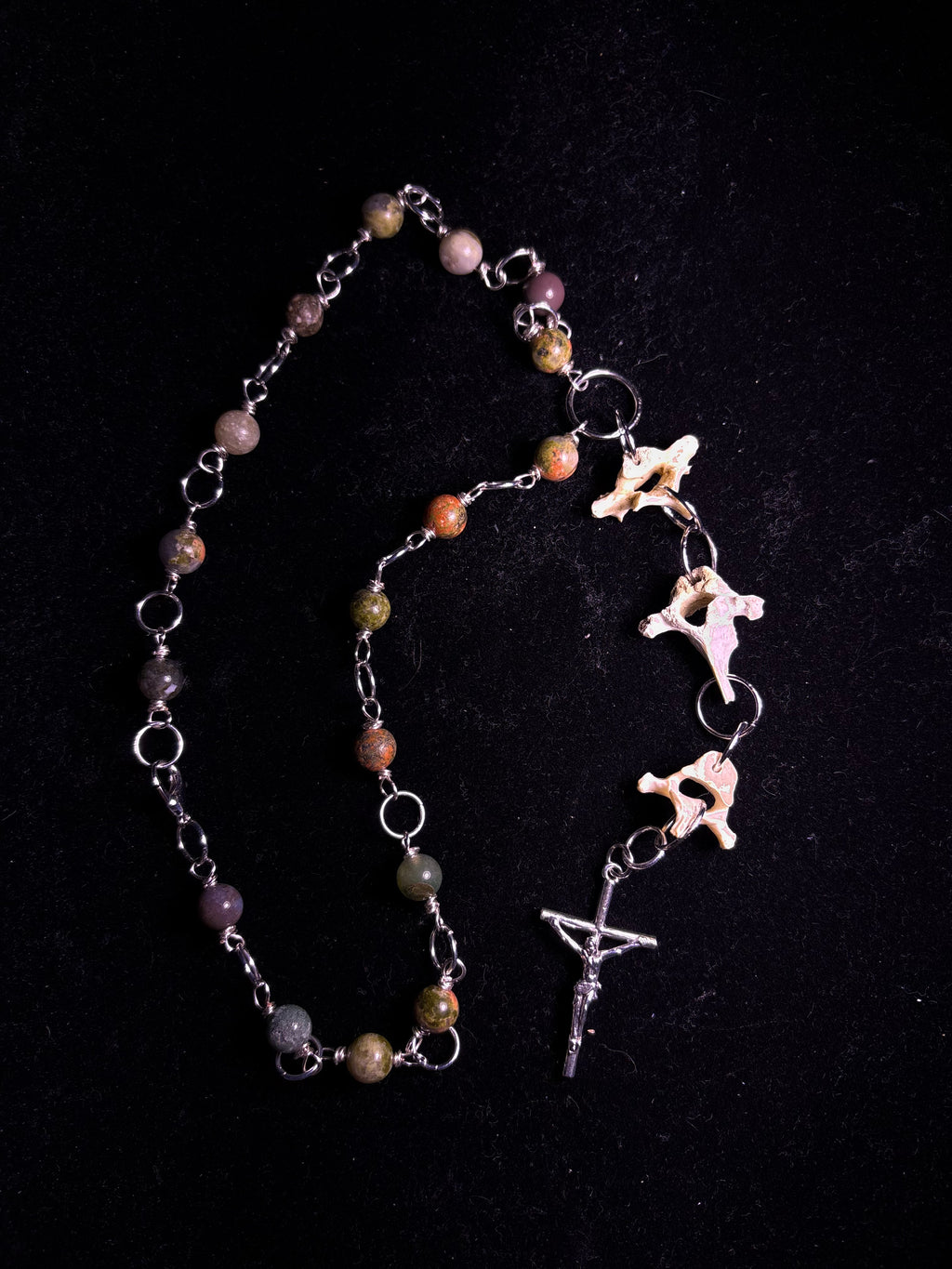Raccoon vertebrae rosary
