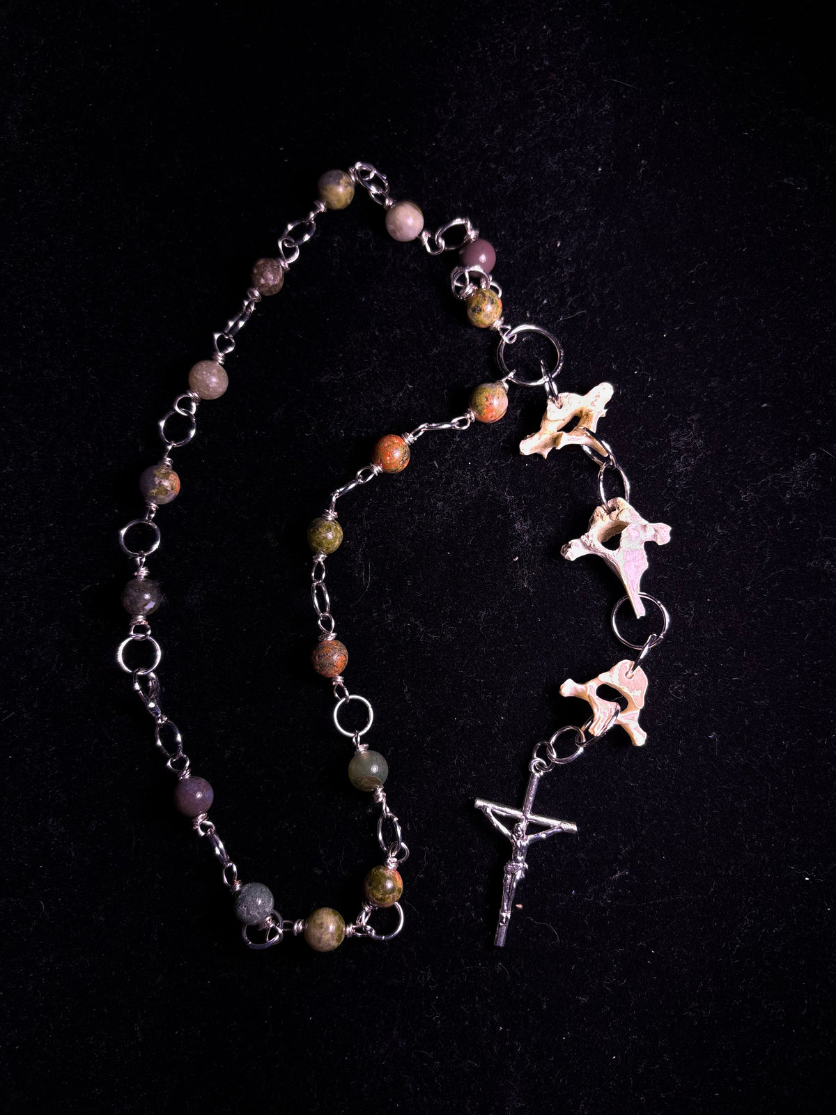 Raccoon vertebrae rosary