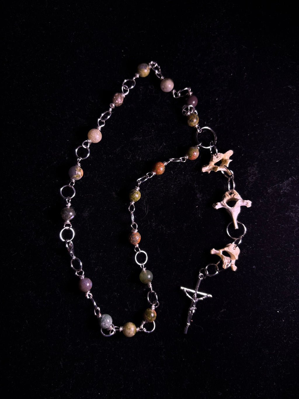 Raccoon vertebrae rosary