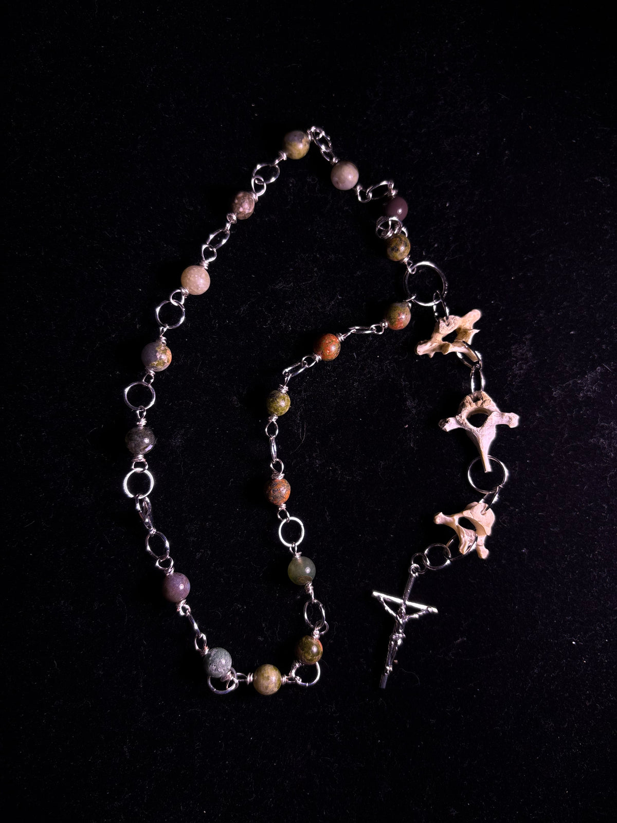 Raccoon vertebrae rosary