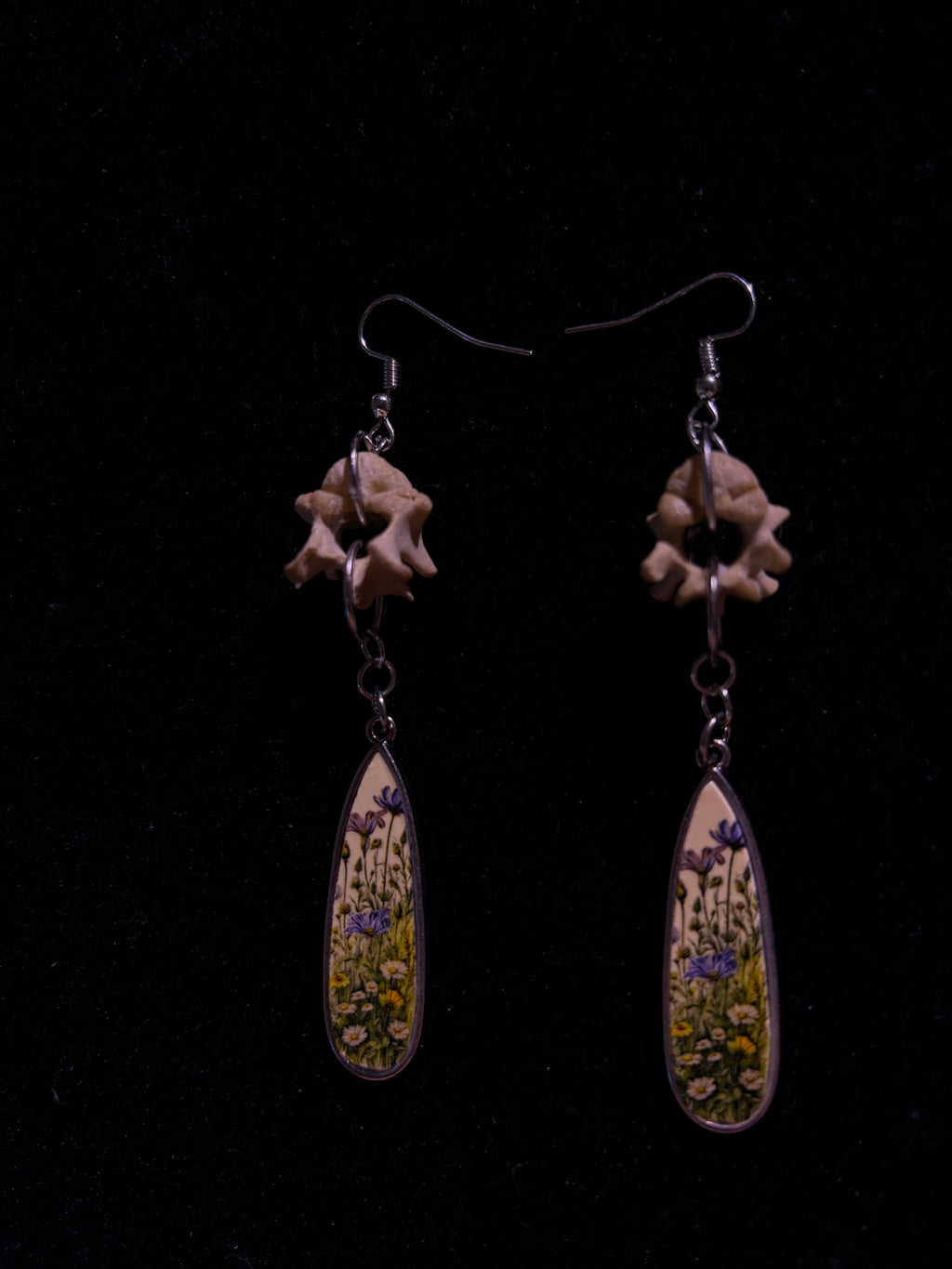 Wild flower vertebrae earrings