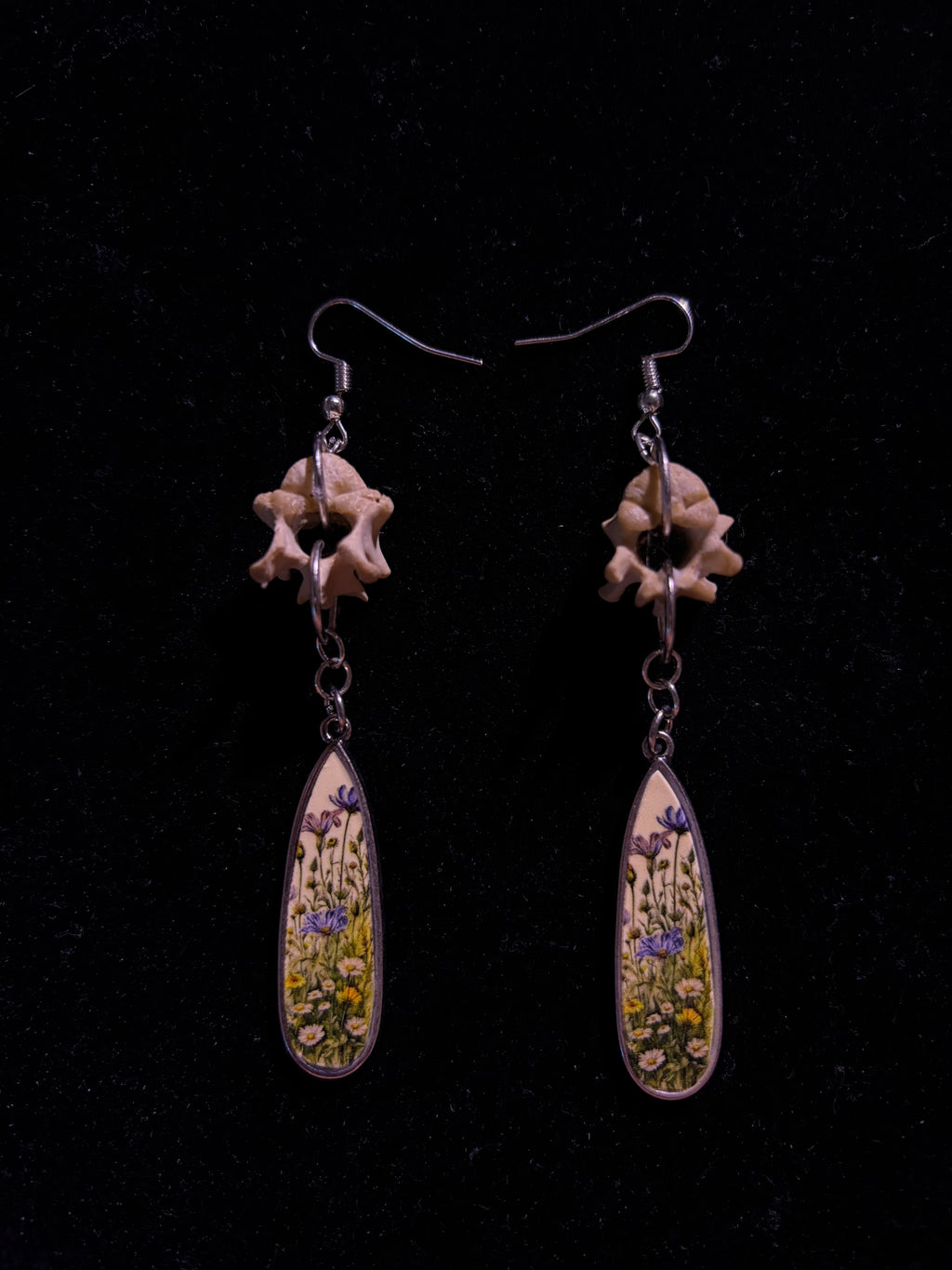 Wild flower vertebrae earrings
