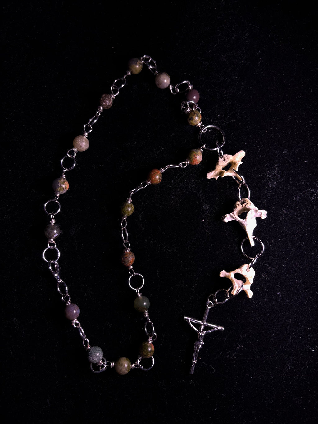 Raccoon vertebrae rosary